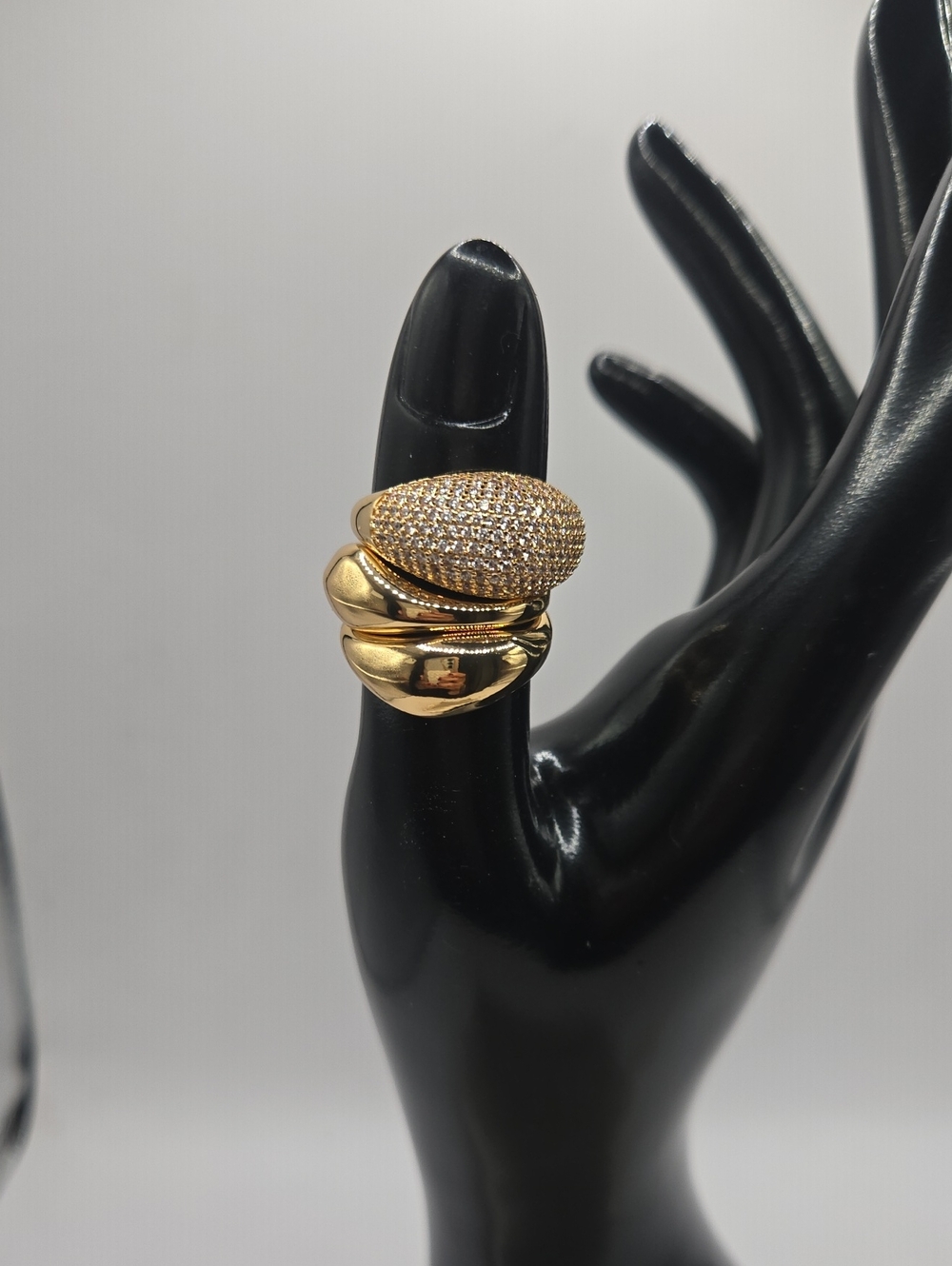 NEW ettika Gold Pavé Oval Dome Ring